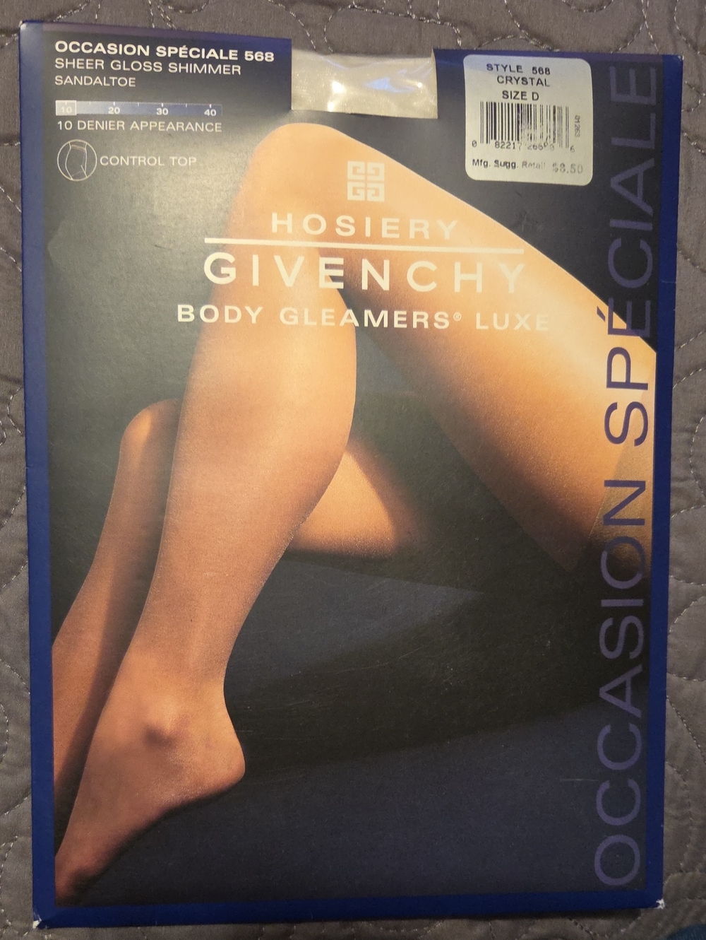 Givenchy Sheer Gloss Shimmer Hosiery in Sandaltoe (Crystal) Style 568 Sz D